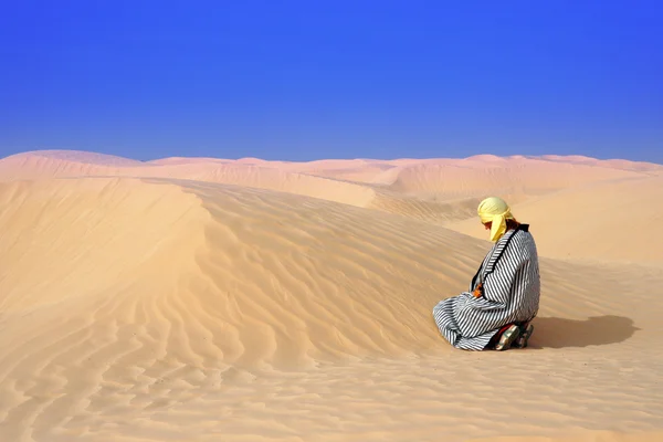 Sám v desert1 — Stock fotografie