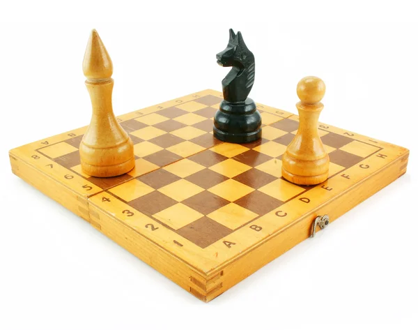 Schackbräde och chessmens — Stockfoto