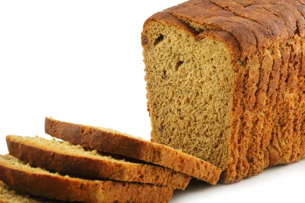 Kepekli ekmek izole Close-Up — Stok fotoğraf