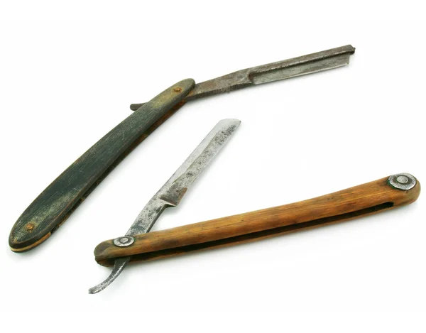 Two wooden cutthroat razors — Stock Photo, Image