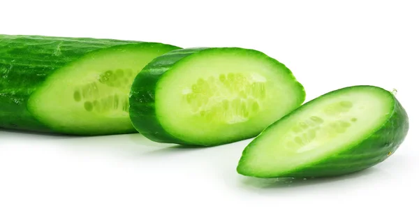 Slices of fresh green cucumber isolated — Stock Photo, Image