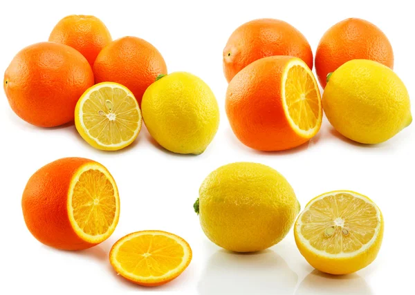Narenciye (limon ve portakal kümesi) — Stok fotoğraf