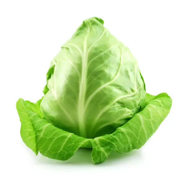 Ripe Green Cabbage Isolated on White — Stock Photo, Image