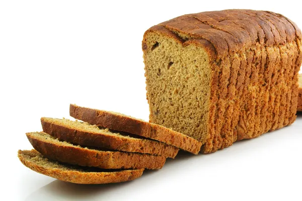 Whole Wheat Bread Isolated on White — Stock Photo, Image