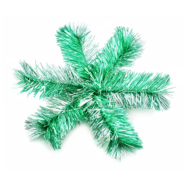 Зелёная сверкающая снежинка — стоковое фото