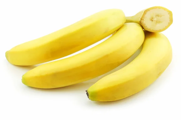 Manojo de plátano en rodajas maduras aislado — Foto de Stock