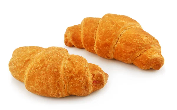 Two Croissants Isolated on White — Stock Photo, Image
