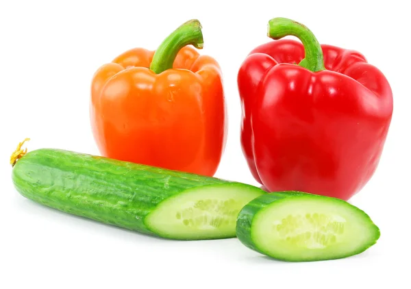 Friss zöldségeket (paprika és az uborka) — Stock Fotó