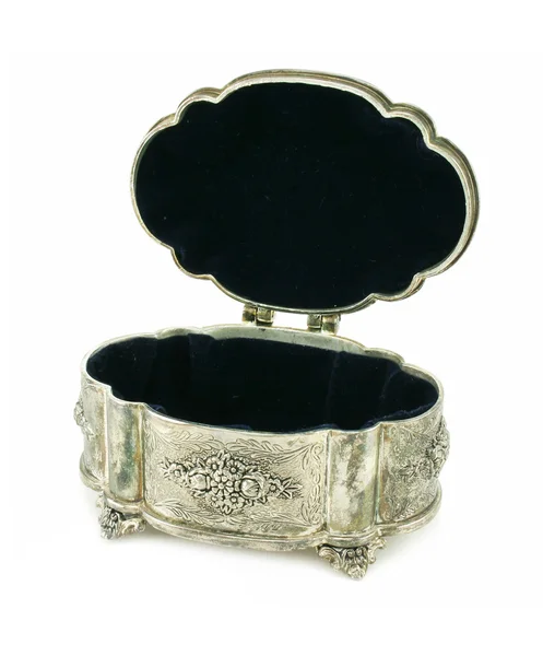 Ancient silver box open — Stock Photo, Image