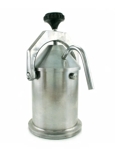 Metallic coffee percolator — Stock Photo, Image