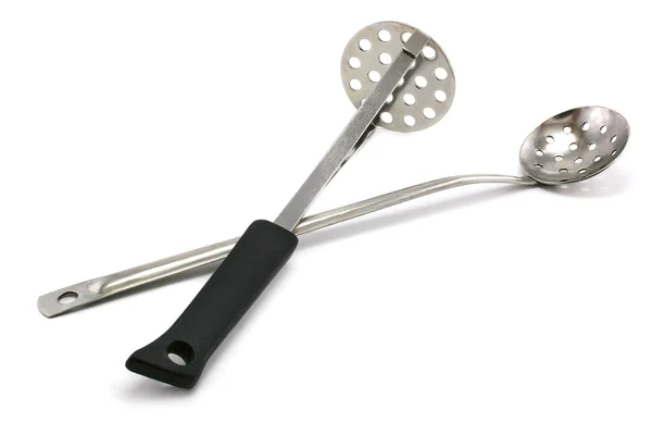 Two perforated spoons — Stock Photo, Image