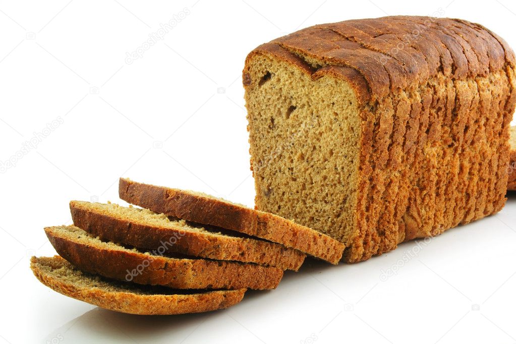 Whole Wheat Bread Isolated on White