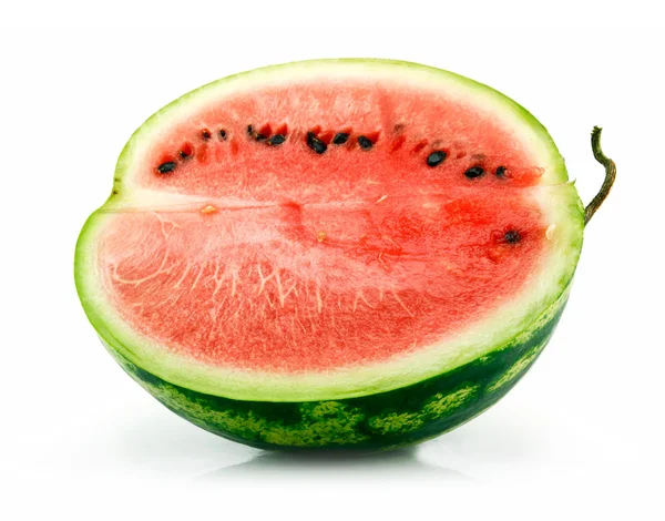 De helft van rijp gesneden groene watermeloen iso — Stockfoto