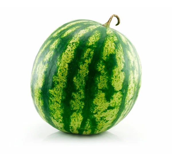 Zralé zelený meloun izolovaných na bílém — Stock fotografie