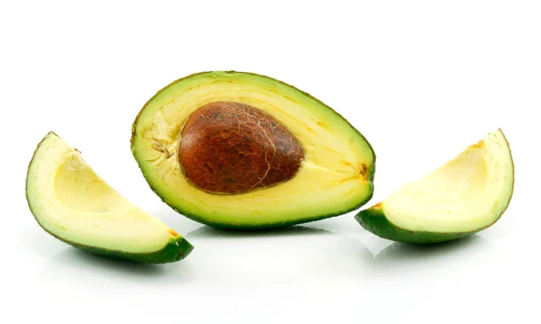 Ripe Sliced Avocado Isolated on White — Stock Photo, Image