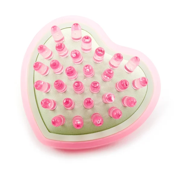 Massageador rosa em forma de coração isolado — Fotografia de Stock