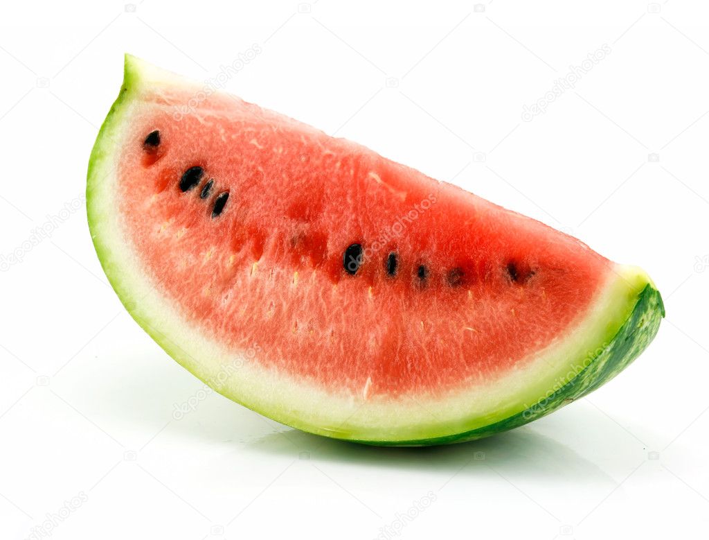 Section of Ripe Sliced Green Watermelon