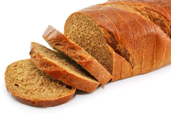 Kepekli ekmek izole kapatmak — Stok fotoğraf