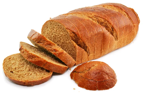 Pão de trigo inteiro isolado — Fotografia de Stock