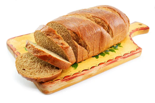 Celozrnný chléb na stůl dřevěný bo — Stock fotografie