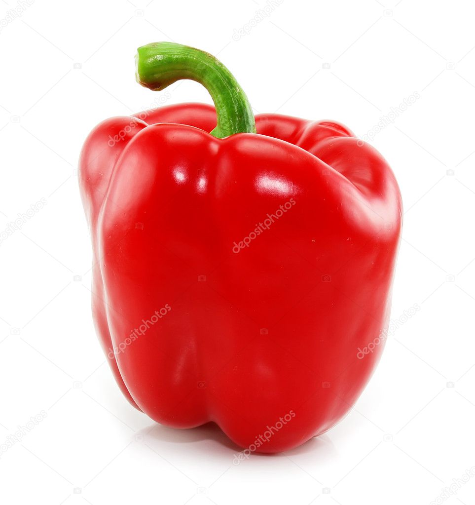 Colored red paprika isolated