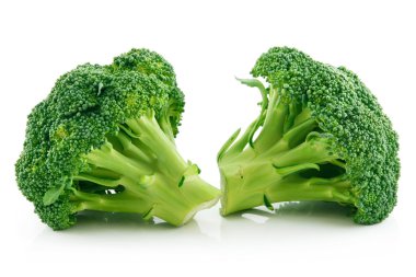 Ripe Broccoli Cabbage Isolated on White