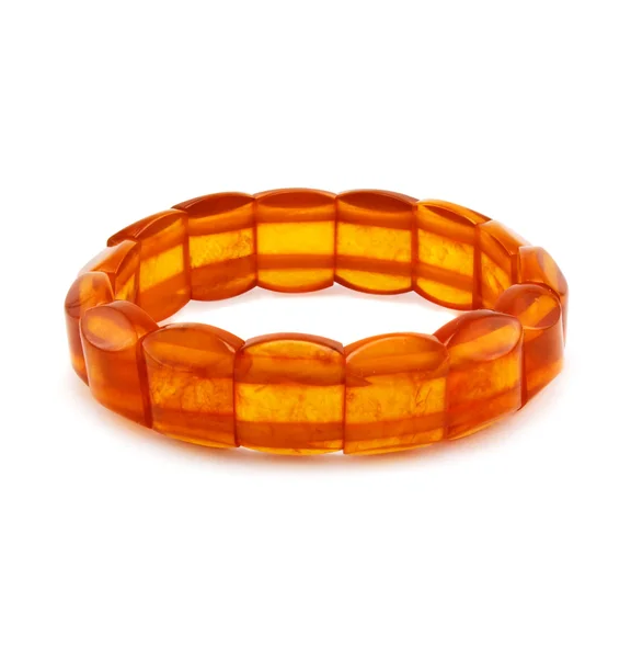 Amber bracelet isolated — Stock Photo, Image