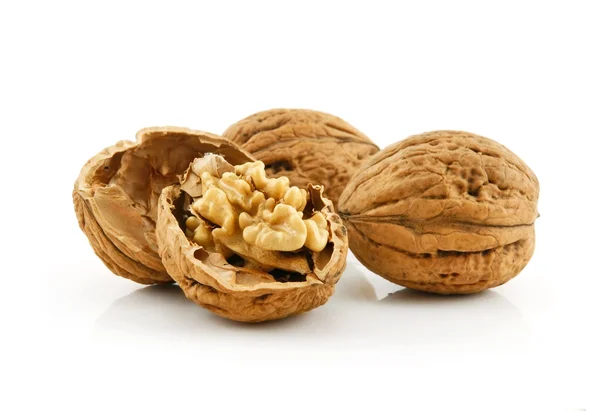 Close-up of a Walnut Fruits Isolated — Stock Photo, Image