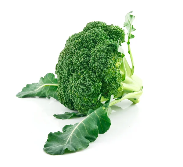 Mogen Broccoli kål Isolerad på vitt — Stockfoto