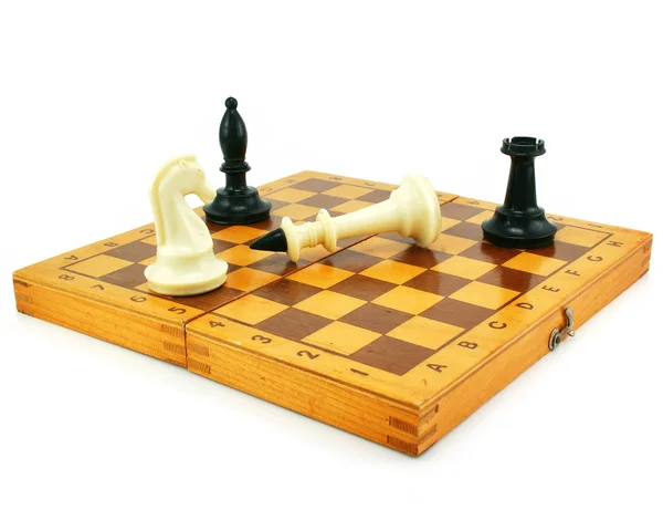 チェス盤と chessmens — ストック写真