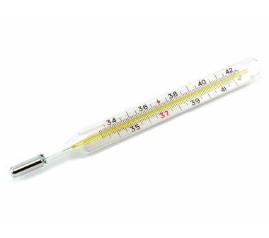 Clinical mercury thermometer isolated clipart