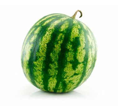 Ripe Green Watermelon Isolated on White clipart