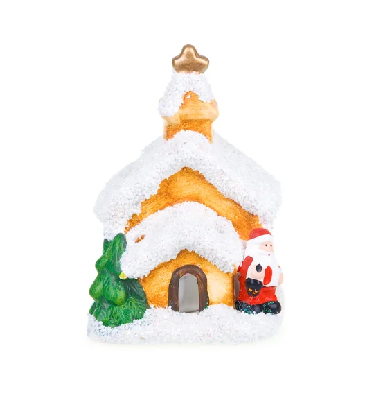 Juldekoration (hus) isolerad på vit — Stockfoto
