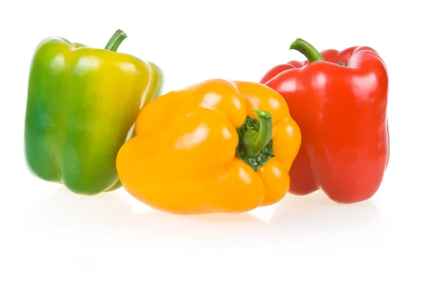 Zralé žluté, zelené a červené paprikové — Stock fotografie