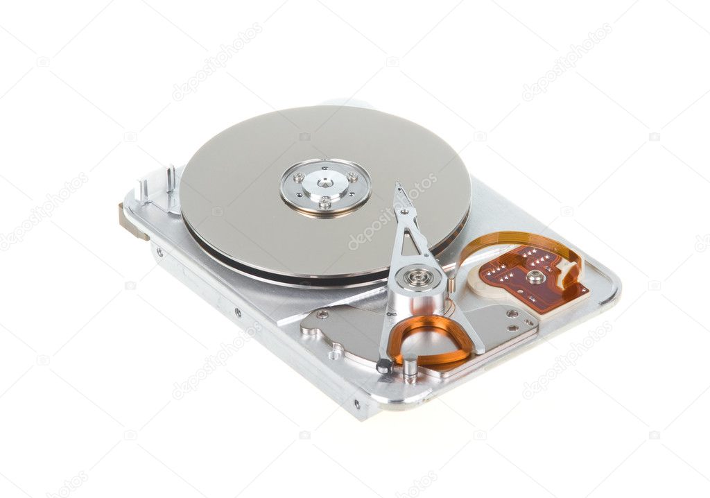Open hard disk drive isolated