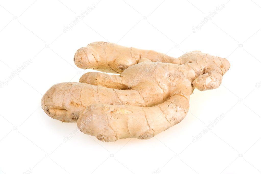 Whole Ginger Rooot Isolated on White