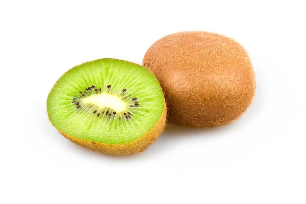 Fruto de Kiwi cortado maduro isolado — Fotografia de Stock