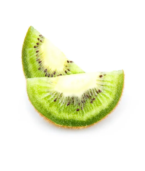 Parte cortada de frutas Kiwi isolado — Fotografia de Stock