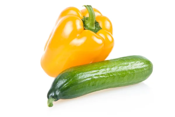 Sárga paprika és az uborka zöldség — Stock Fotó