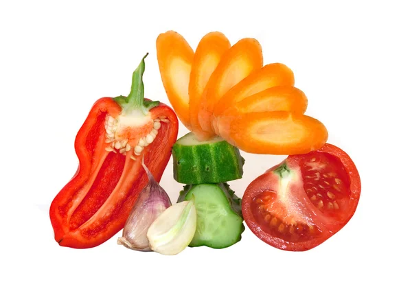Cut up fresh vegetables — Stock Photo, Image
