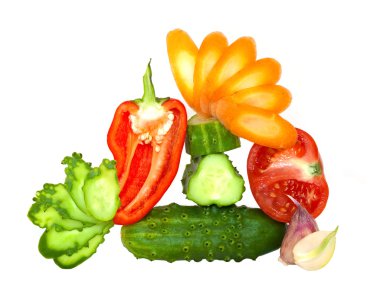 Fresh cut vegetables clipart