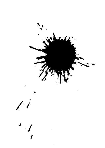 Black ink blots isolated — Stock Photo, Image