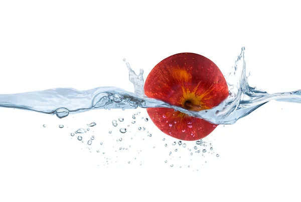 stock image Red apple in the water