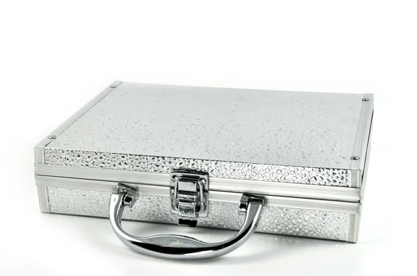 Srebrny walizka — Zdjęcie stockowe