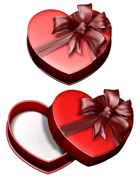 stock image Gift Box Heart ribbon
