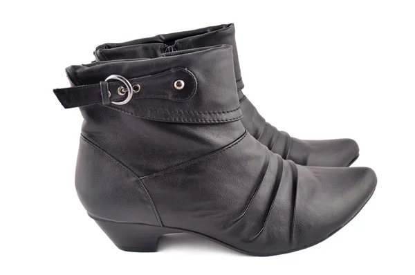 Černé boty pár — Stock fotografie