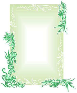 Green Floral Border2 clipart