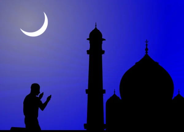 在清真寺的人祭祈祷 — 图库照片