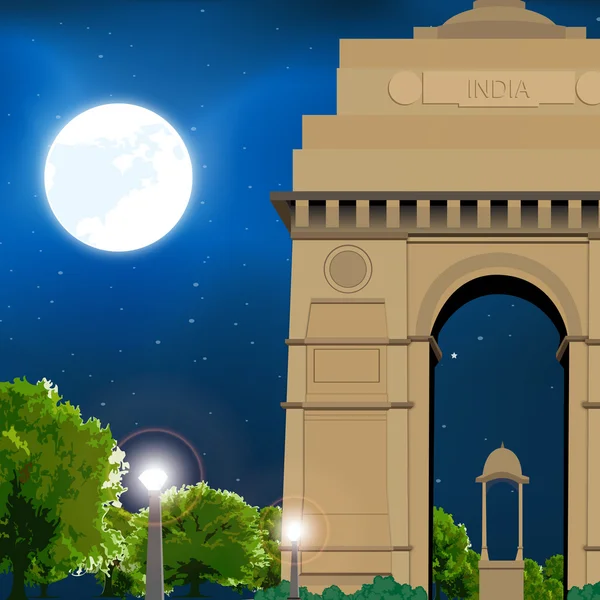 Night India gate — Stock Photo, Image