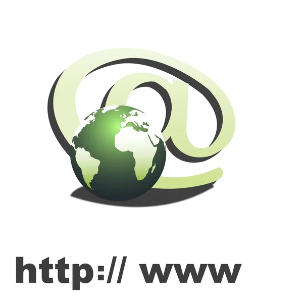 Internet symbol med världen, http — Stockfoto